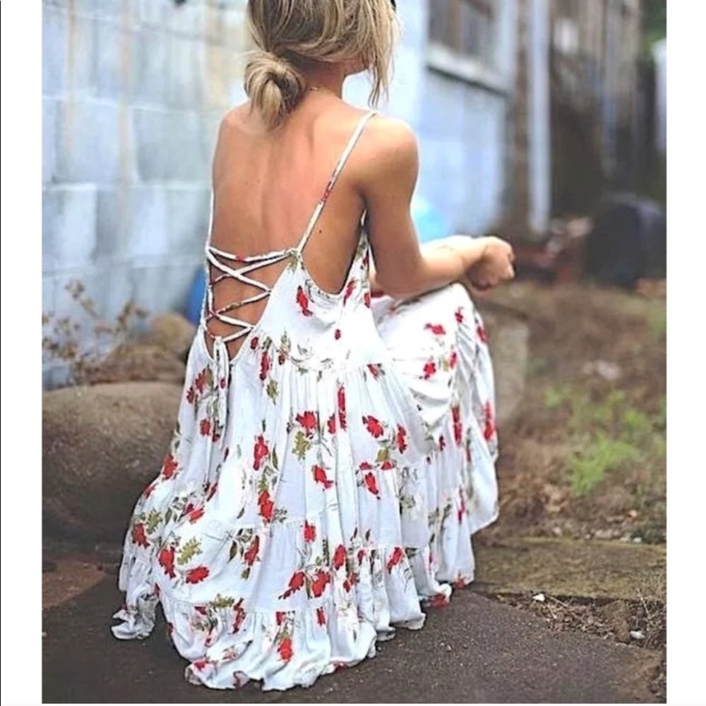 Free People Woven Intricate Mini Swing Dress